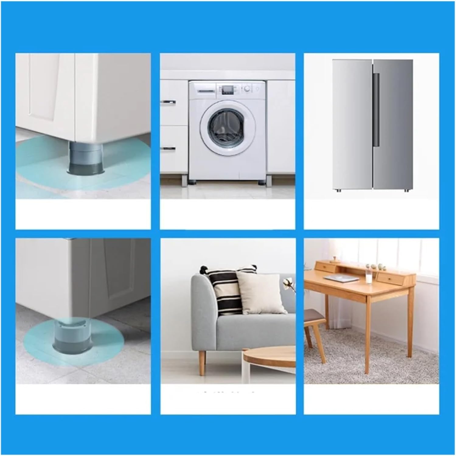 洗濯機用耐衝撃・防振フットパッド 滑り止めワッシャーベースフットパッド 8.5cm 4個セット