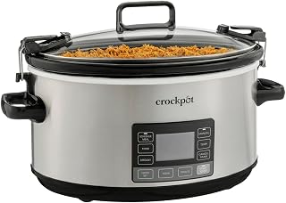 Crock-Pot 7-Quart MyTime Programmable Slow Cooker with Locking Lid, Stainless Steel - Perfect for Families