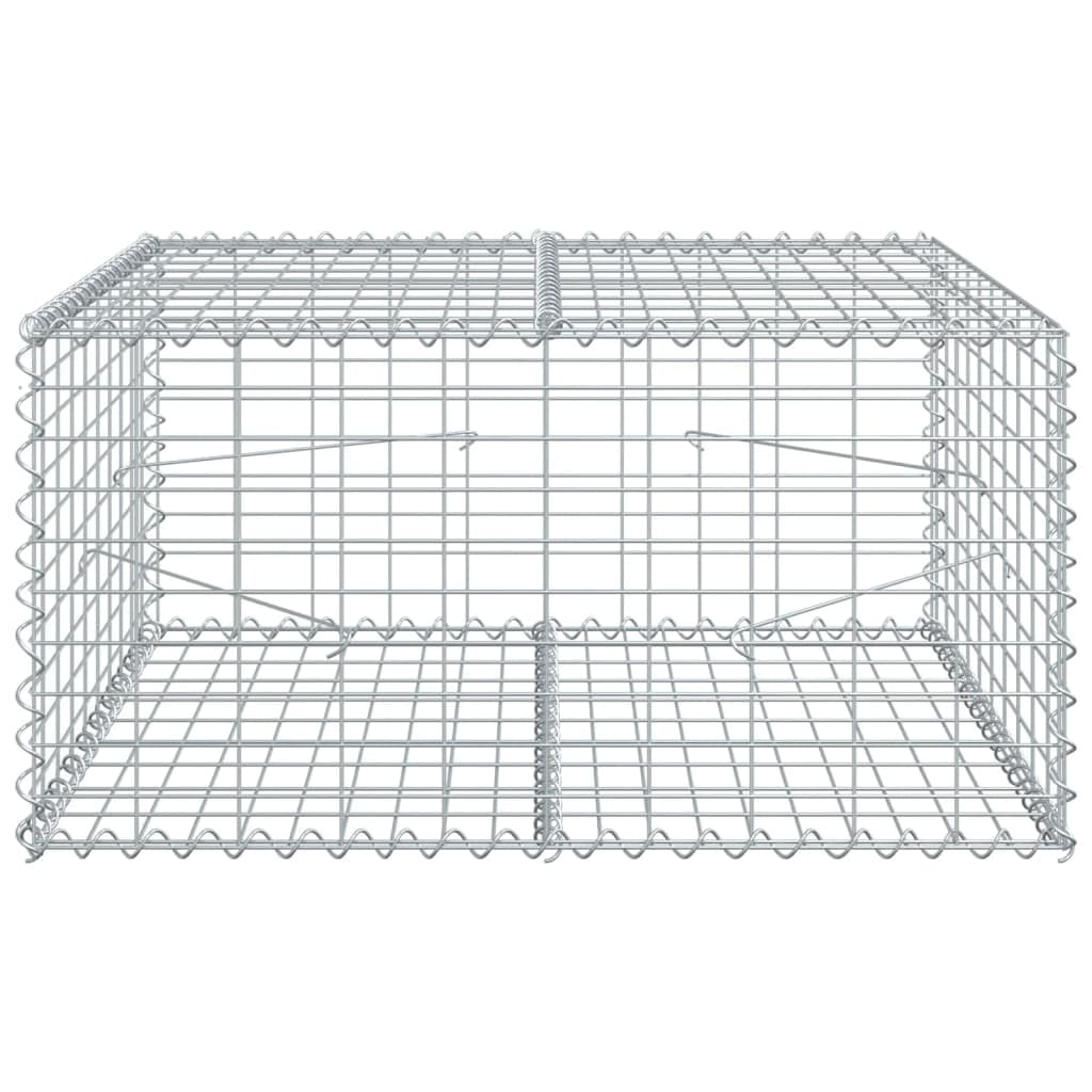 Gavión con tapa, 100 x 100 x 50 cm, cesta de piedra, hierro galvanizado | Cesta de piedra resistente para jardín para proteger las pendientes, como protección visual o borde de jardín en exteriores.