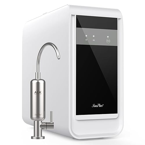 SimPure Sistema de ósmosis inversa Q3-600A con remineralización, filtración de agua RO bajo fregadero de 600 GPD con grifo ALK, filtro de agua RO