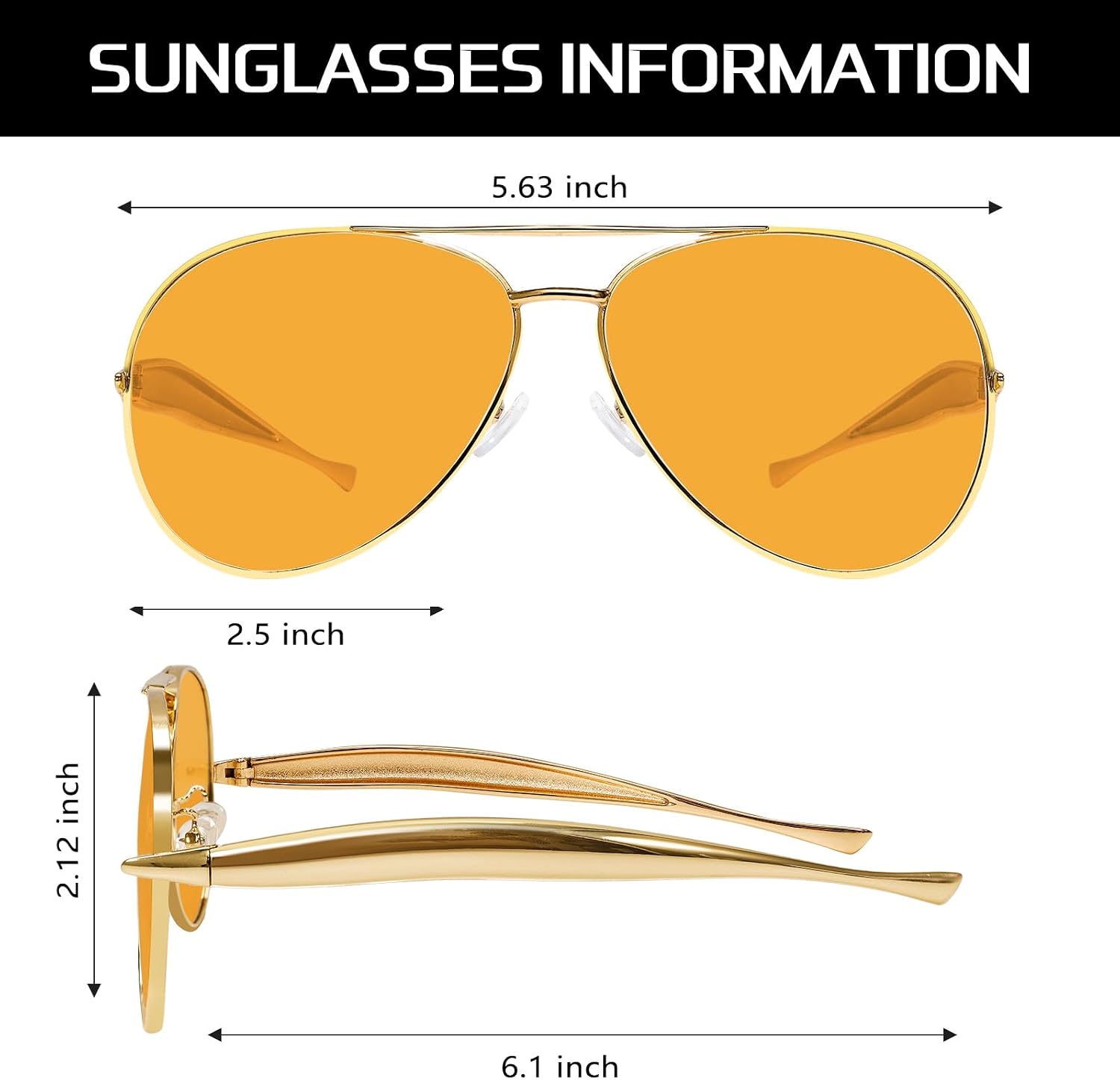 GUVIVI Retro Gold Aviator Sunglasses for Women Men 70s Metal Sun Glasses image 3