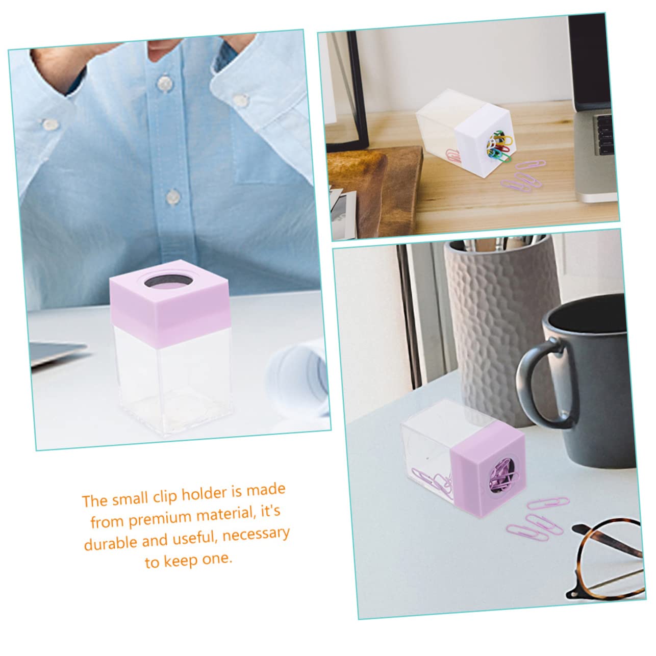 Operitacx 10pezzi Distributore Di Graffette Magnetico Quadrato Organizer Ufficio Per Clip Carta Design Elegante e Ampia Capacità Da Pastello