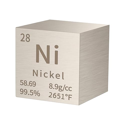 Cubo de níquel de densidad de metal, cubo de elementos de alta densidad de metal puro para colecciones de elementos, experimentos de laboratorio,