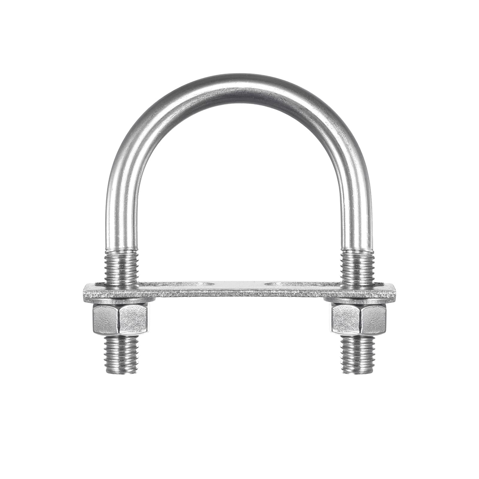 sourcing map Round U-Bolts, 66mm(2.6") Inner Width 99mm Length M12 304 Stainless Steel U Clamp Bolt with Nuts Washers and Plates, for Boat Trailer