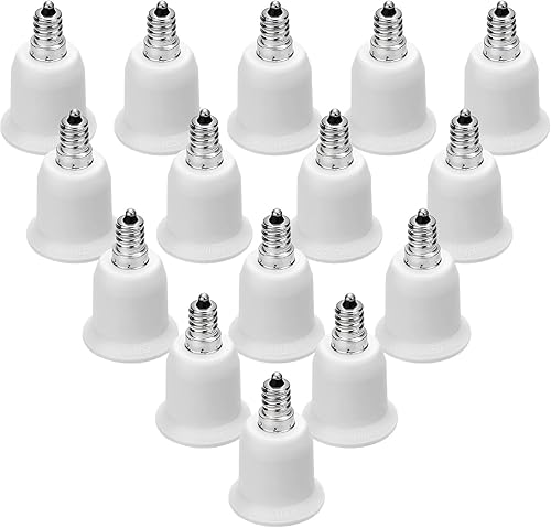Miniatura 9 de JACKYLED Paquete de 10 adaptadores de lámpara de techo con brazos, adaptador de toma de base de foco E12 a E26 E27, convertidor de rosca candelero