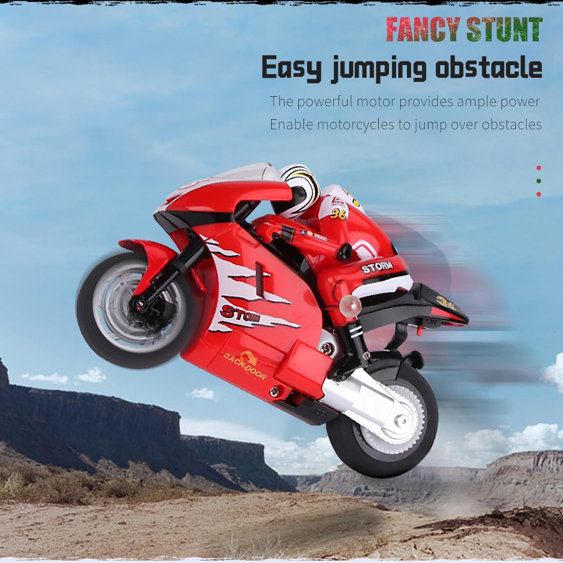 Mini Moto RC per Adulti, 2,4G Telecomando Proportzionale Completo Simulazione Moto Elettrica Drift, Alta Velocità RC Moto Stunt Drift Bike da Corsa Modello Regalo 8012 Rosso