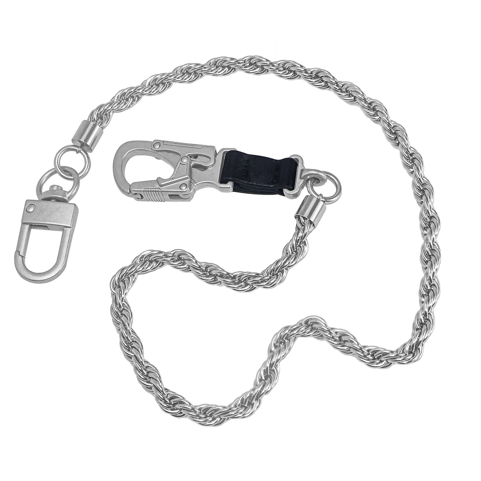 Ahiller Schlüsselkette, Hosenkette aus Edelstahl mit karabiner Schlüsselanhänger und Doppelverschluss, Biker Geldbörsenkette für Herren Damen