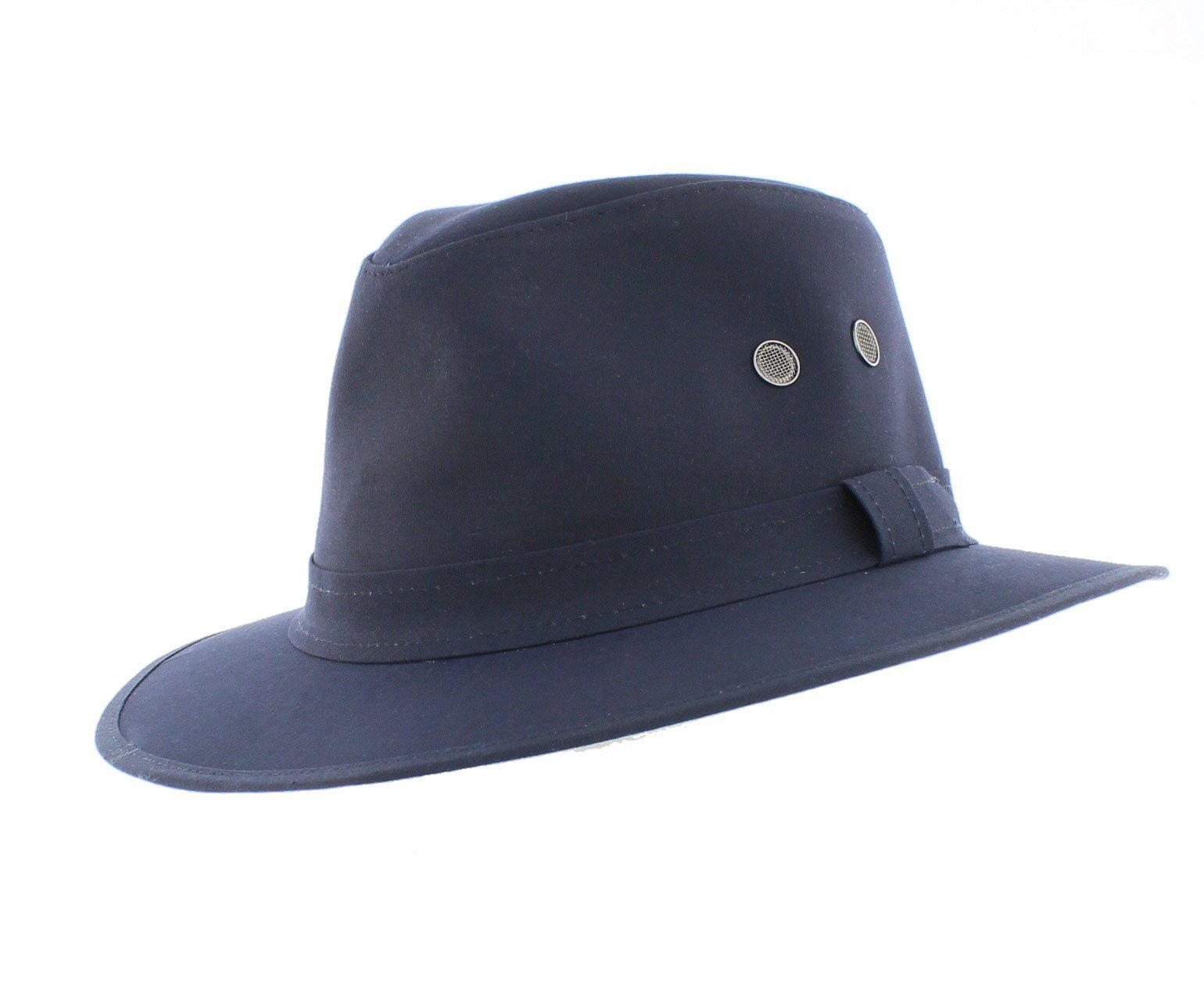 Failsworth Wax Cotton Drifter Fedora (Large 59cm, Navy)