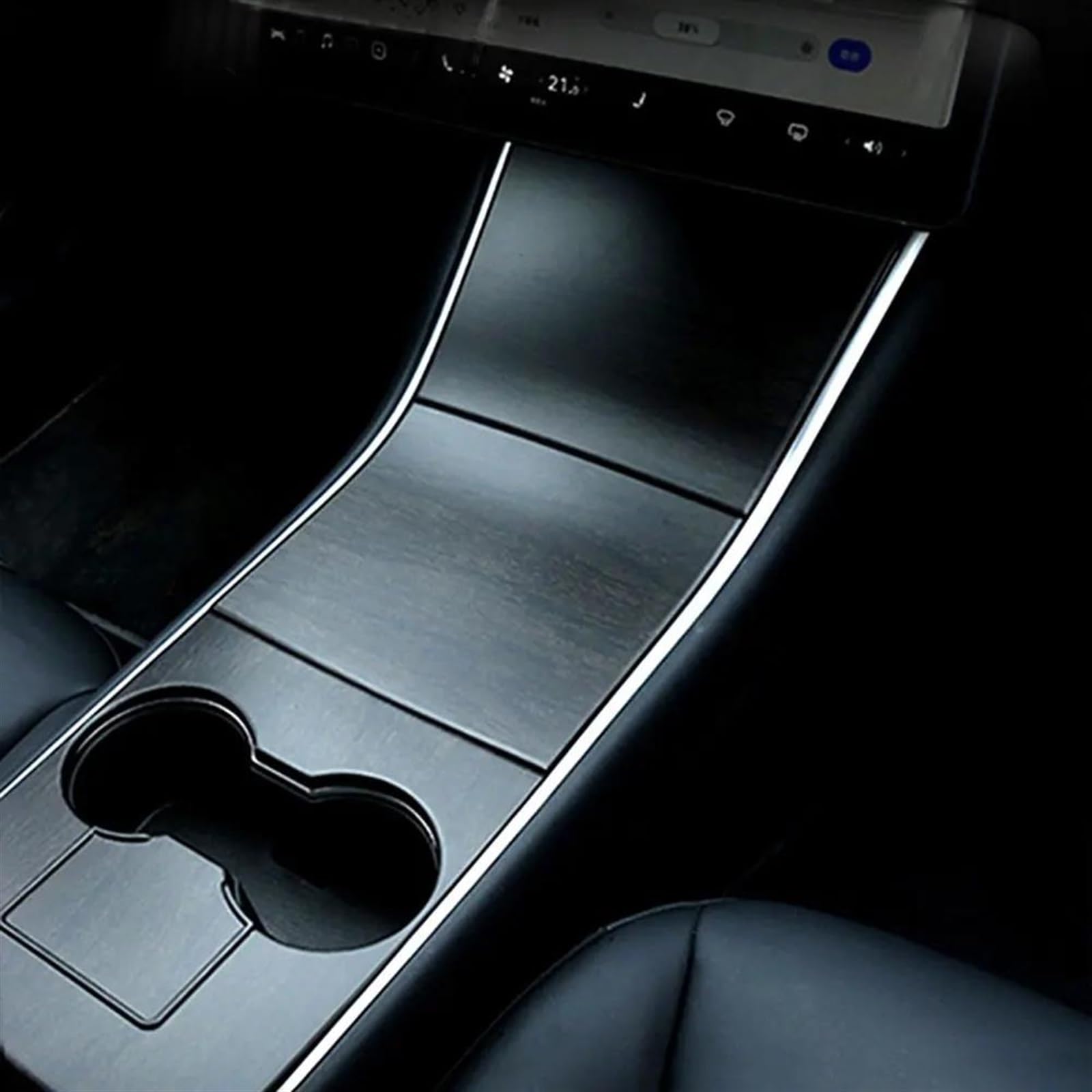 PIWINE Auto Center Konsole Zubehör Innen Film Carbon Faser Abdeckung Aufkleber Für Tesla Modell 3 Y 2017-2020 | Matte black