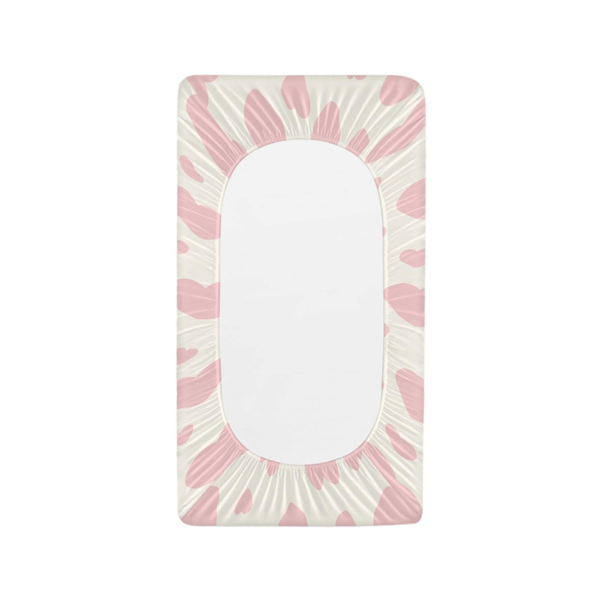 Zanxiantu Pink Heart Baby Changing Pad Covers Infant Newborn Changing Table Cover Girls Diaper Table Change Mat Sheets Cover Soft Washable Stretchy