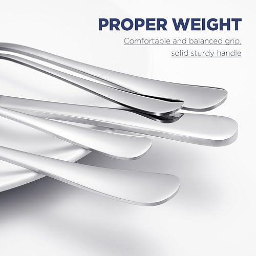 Miniatura 4 de Juego de cubiertos de 60 piezas para 12, cubiertos de acero inoxidable, juego de cuchillos, cucharas y tenedores, pulido con espejo, apto para