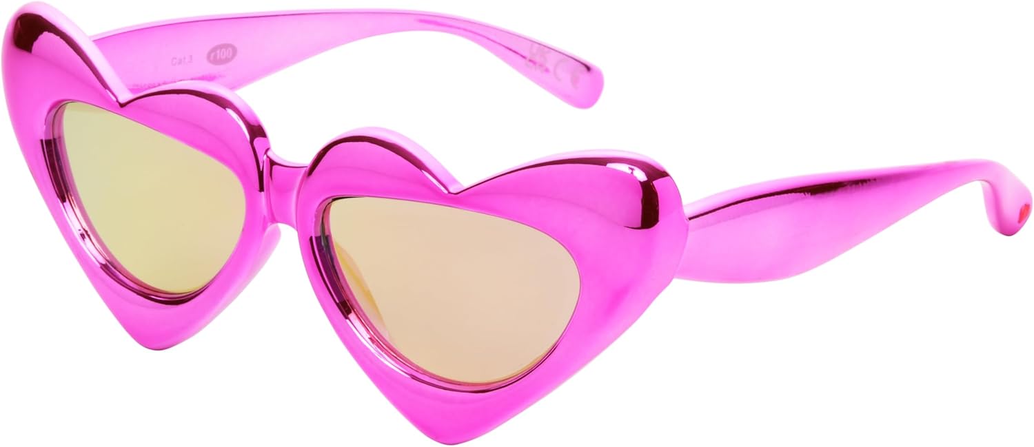 Betsey Johnson Women's Glam & Grace Heart Sunglasses, PINK, 51 mm
