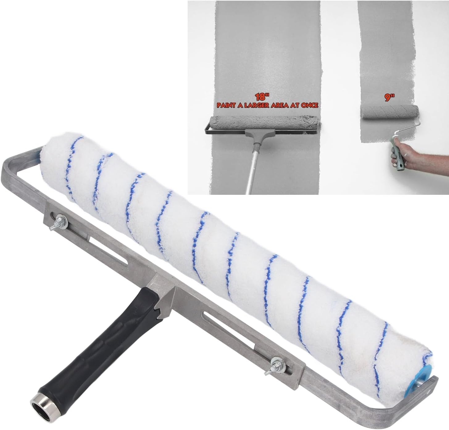 Paint Roller Paint Roller Brush, High Density 1/2 Inch Fluff 18 Inch Width Wall Painting Rolling Brush, Paint Roller Tool House Mural Brush for Walls and Ceiling
