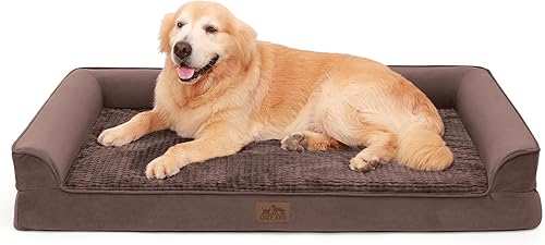 Miniatura 28 de Cama ortopédica para perros grandes y medianos, sofá para mascotas de tamaño L para perros y gatos, sofá de espuma de gran soporte en forma de U con