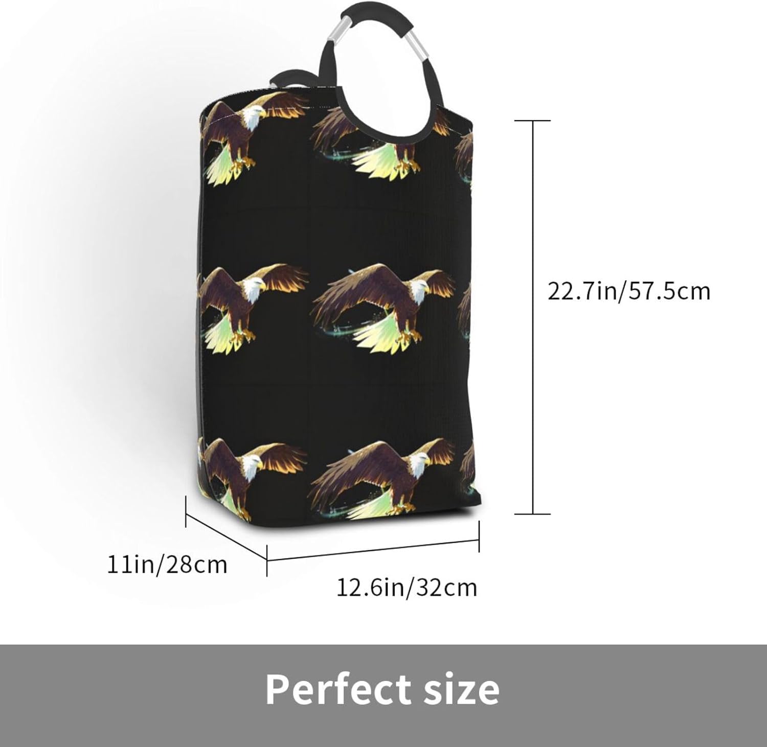 Mighty eagle Foldable storage bag, 50L capacity, suitable for laundry room, dormitory bedroom, dirty clothes storage basket.