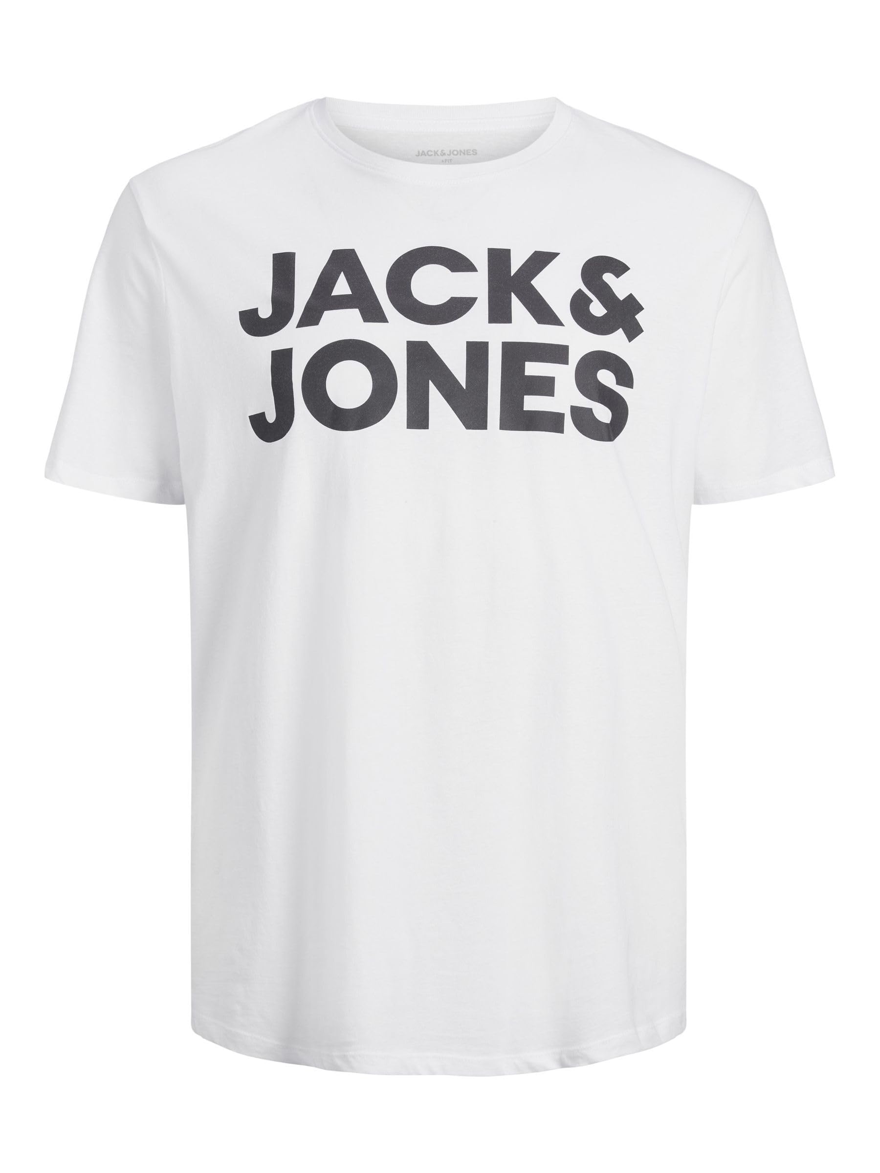 Jack & Jones Men's Jjecaleb Varsity Tee SS O-Neck Noos T-Shirt, White, M