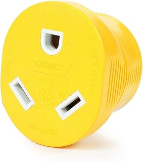 Camco Power Grip Camper/RV Generator Adapter | Features a Heavy-Duty 30 Amp Locking Male and Female Connection | Rated for 125 Volts / 3750 Watts (55333)