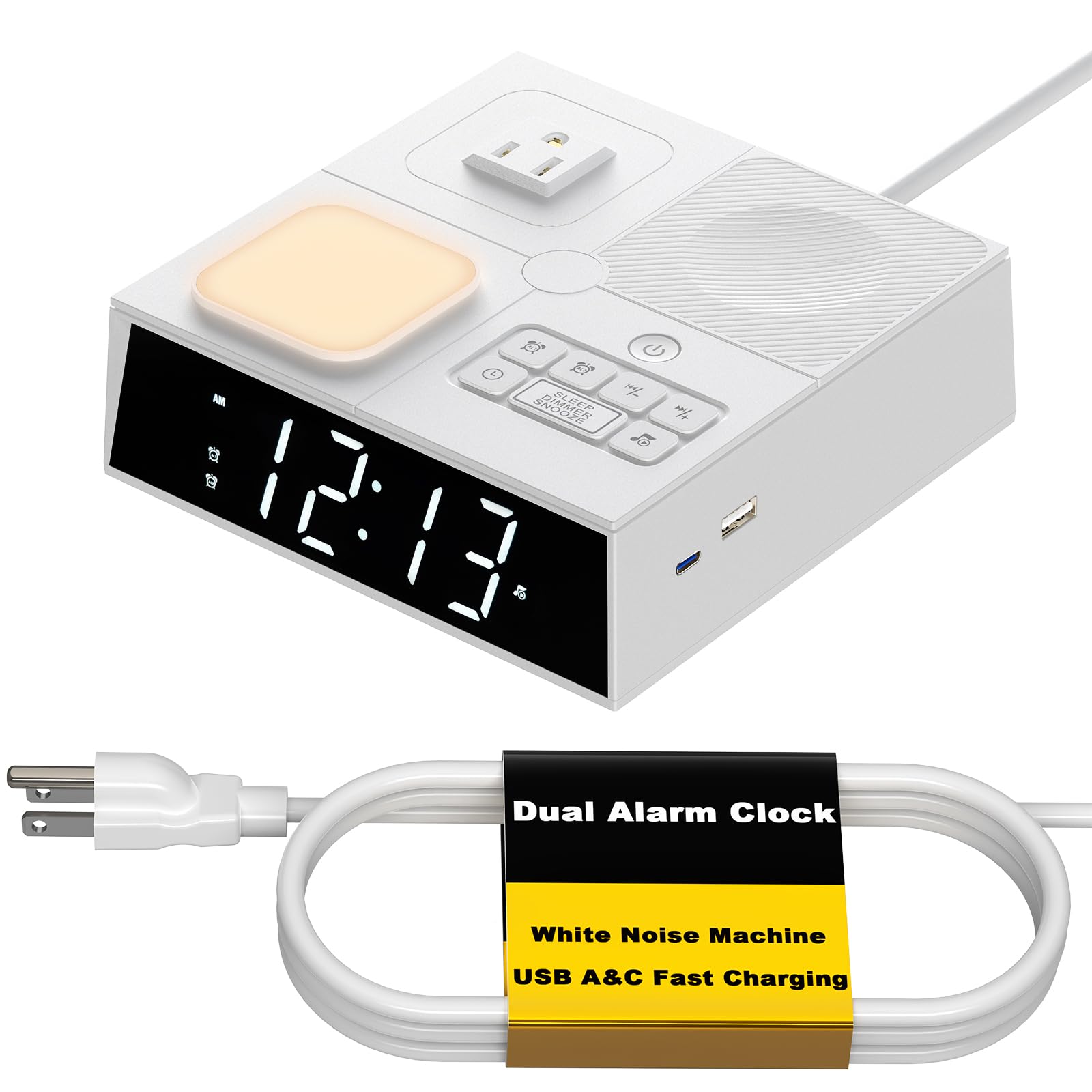 天賞堂 Dual Time Alarm White Model Amazon.com: Kungfuking Digital Alarm Clock Sound Machine with 41