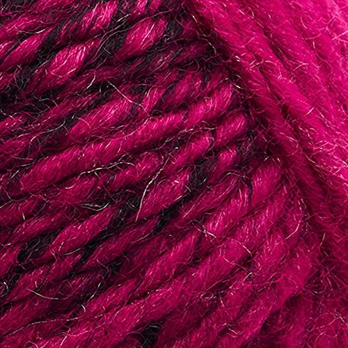 Image of (1 Skein) Lion Brand Yarn Scarfie Bulky Yarn, Black /Hot Pink