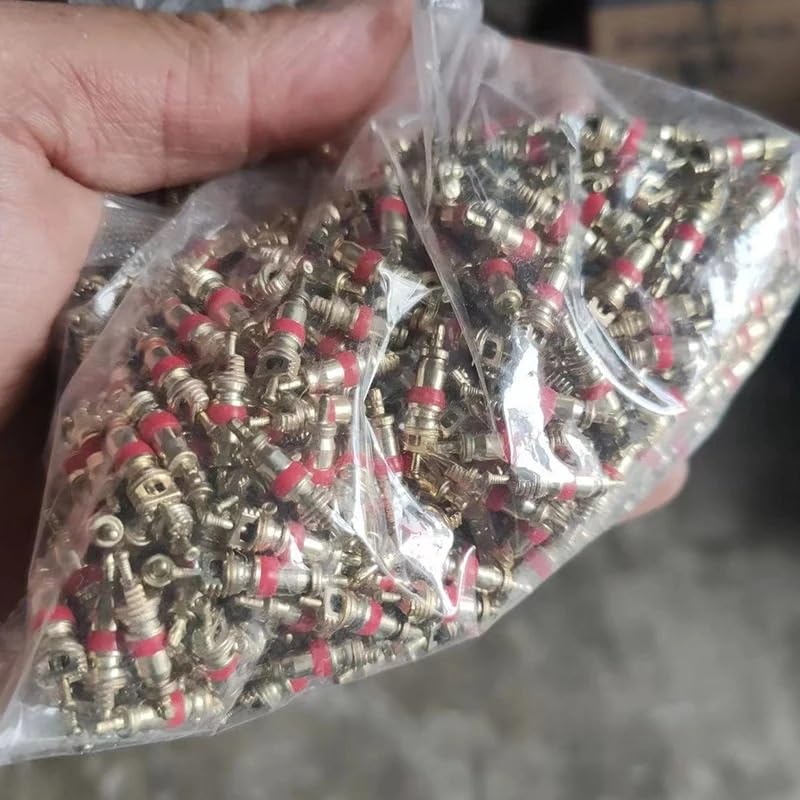 1000Pcs Metall Silber Rot Automotive LKW Reifen Ventil Stem Core Ersatz Teile Verzinktem Oberfläche