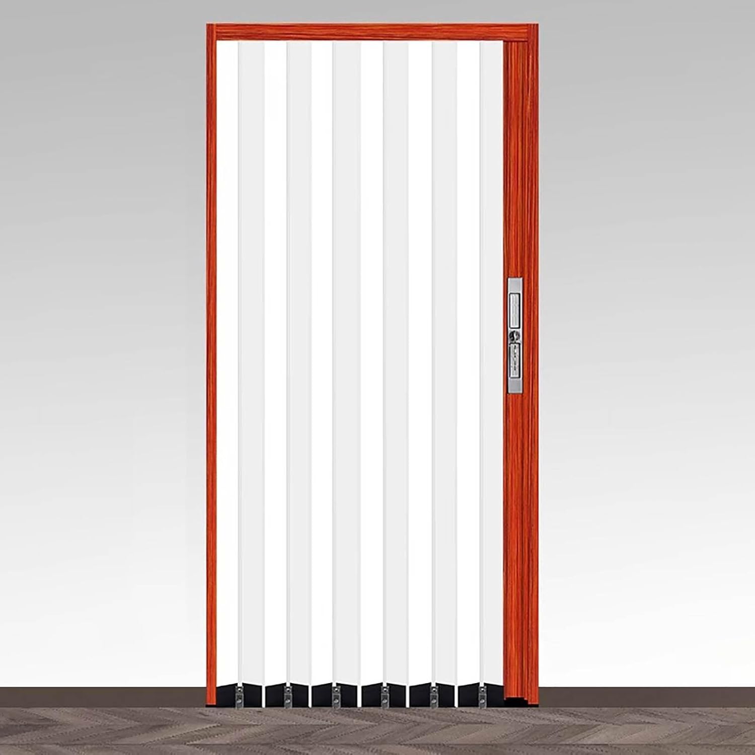 Accordion Folding Doors for Closets - 25-75 Inch Widths, Retractable Room Divider, White Aluminum Temporary Door, Custom Size Multifold Interior Door, Space-Saving Design