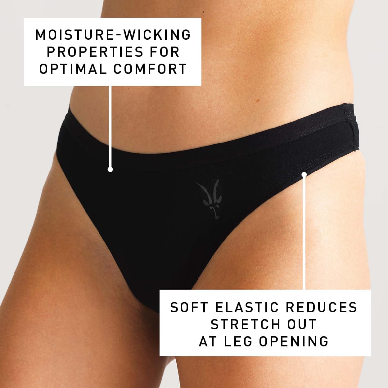 IBEX Women's Natural Thong | Merino Wool Mid Rise Underwear for Women | Quick Dry Moisture Wicking Travel Panty - Image 4