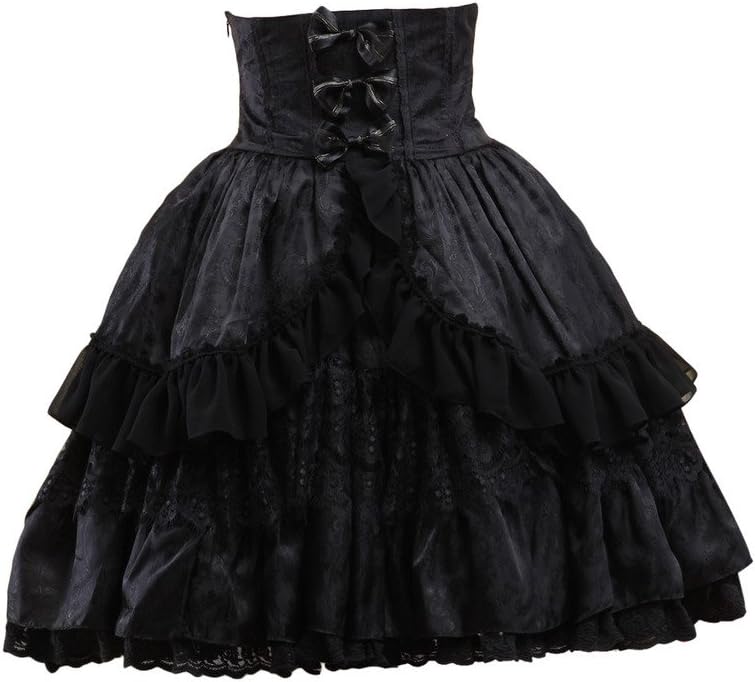 Hugme Gothic Style Black Ruffles Jacquard Lolita Skirts