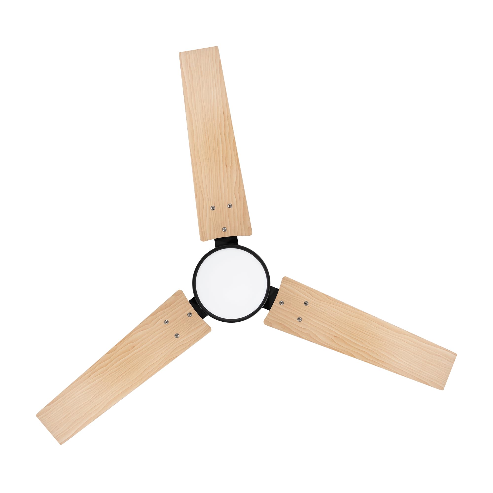 Jata JVTE4250 - Ventilador de Techo Silencioso con Luz LED, Aspas de Madera, Motor DC de Bajo Consumo, 6 Velocidades, Función Reverse, Mando a Distancia, Ventilador Techo Dormitorio 106 cm