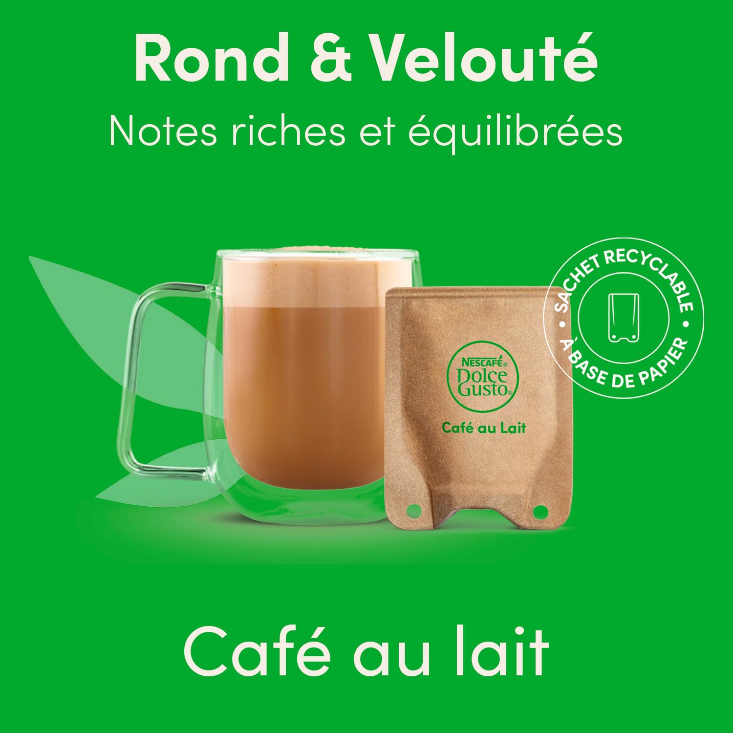 NEO Café au Lait - 60 Dosettes de café (5 boîtes de 12 dosettes) Compatibles uniquement avec les machines à café NESCAFÉ® Dolce Gusto® NEO