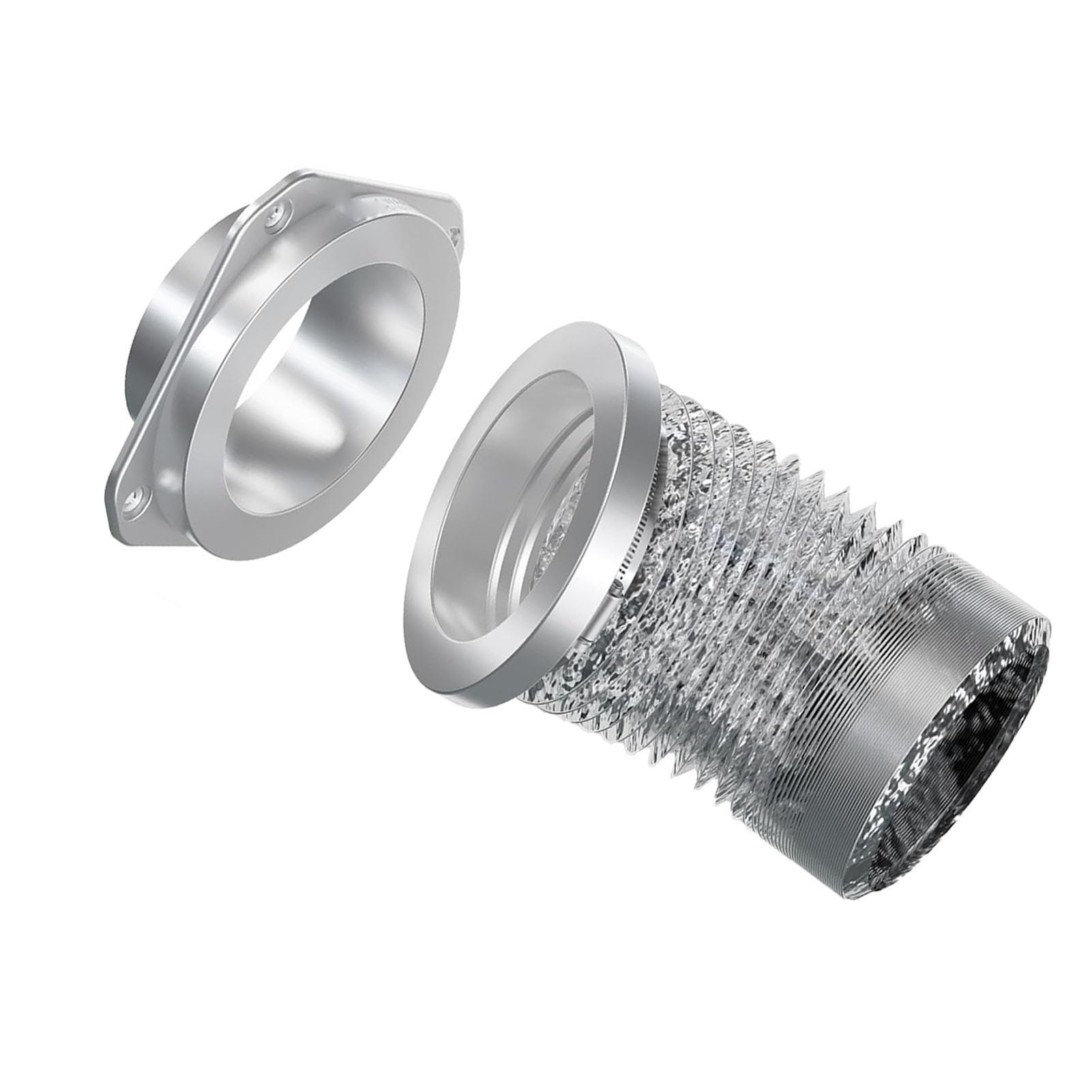 Cryfokt Conector de Ventilación de Secadora con Autoalineación, Kit de Fácil Instalación con Sello Hermético para un Rendimiento Eficiente de la Secadora en el Hogar