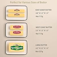 Vista 4 de Sweejar Mantequillera de cerámica con tapa con asa, mantequilla grande de porcelana de 7.3 pulgadas con tapa, perfecto para mantequilla de este