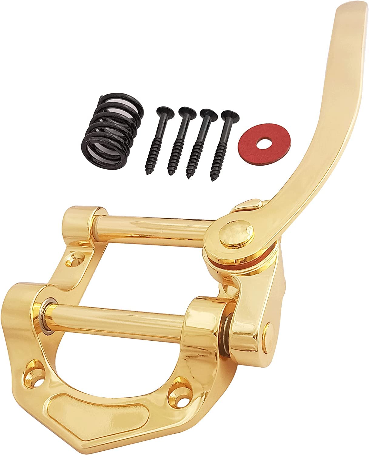 Electric Guitar Vibrato Tailpiece Tremolo Bridge Big Rocking Rod Pulling String Board for Tele、SG、LP、ETC Electric Guitars QH-BG001(Golden)