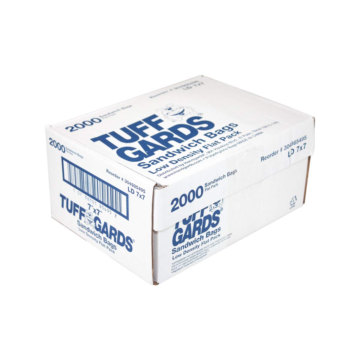 Handgards TuffGards Low Density Disposable Sandwich Bag, 7 x 7 inch - 2000 per case.