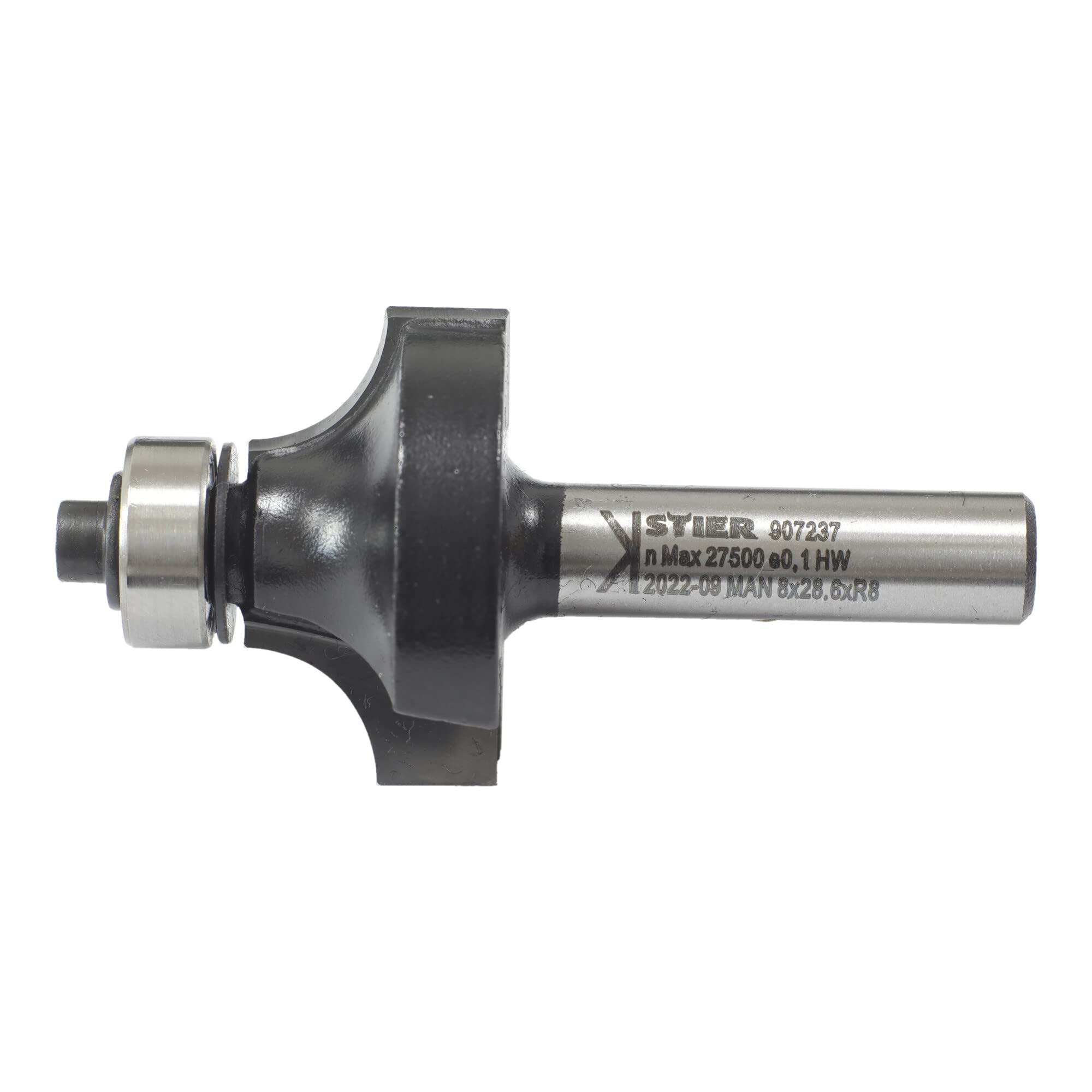 STIER Abrundfräser D28,6 Mm – Hartmetall-bestückt Für Holz, Radius 7,9 Mm, Schaft 8 Mm