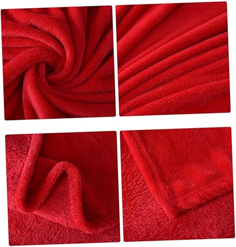Miniatura 4 de LIFKOME Sábanas de invierno de franela de forro polar, manta de Woobie, manta cálida, sábanas de franela de regalo, manta roja gruesa, sábanas de