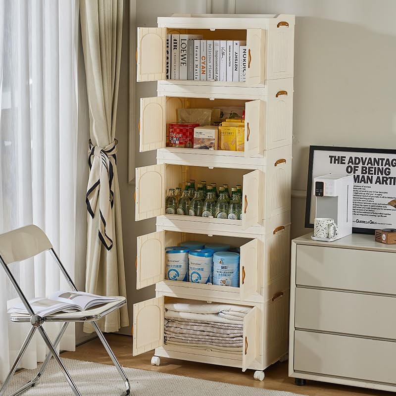 Miniatura 8 de Contenedores apilables de almacenamiento de ropa de juguete con tapa, organizador de armario y cajuela, mesita de noche, contenedor de plástico