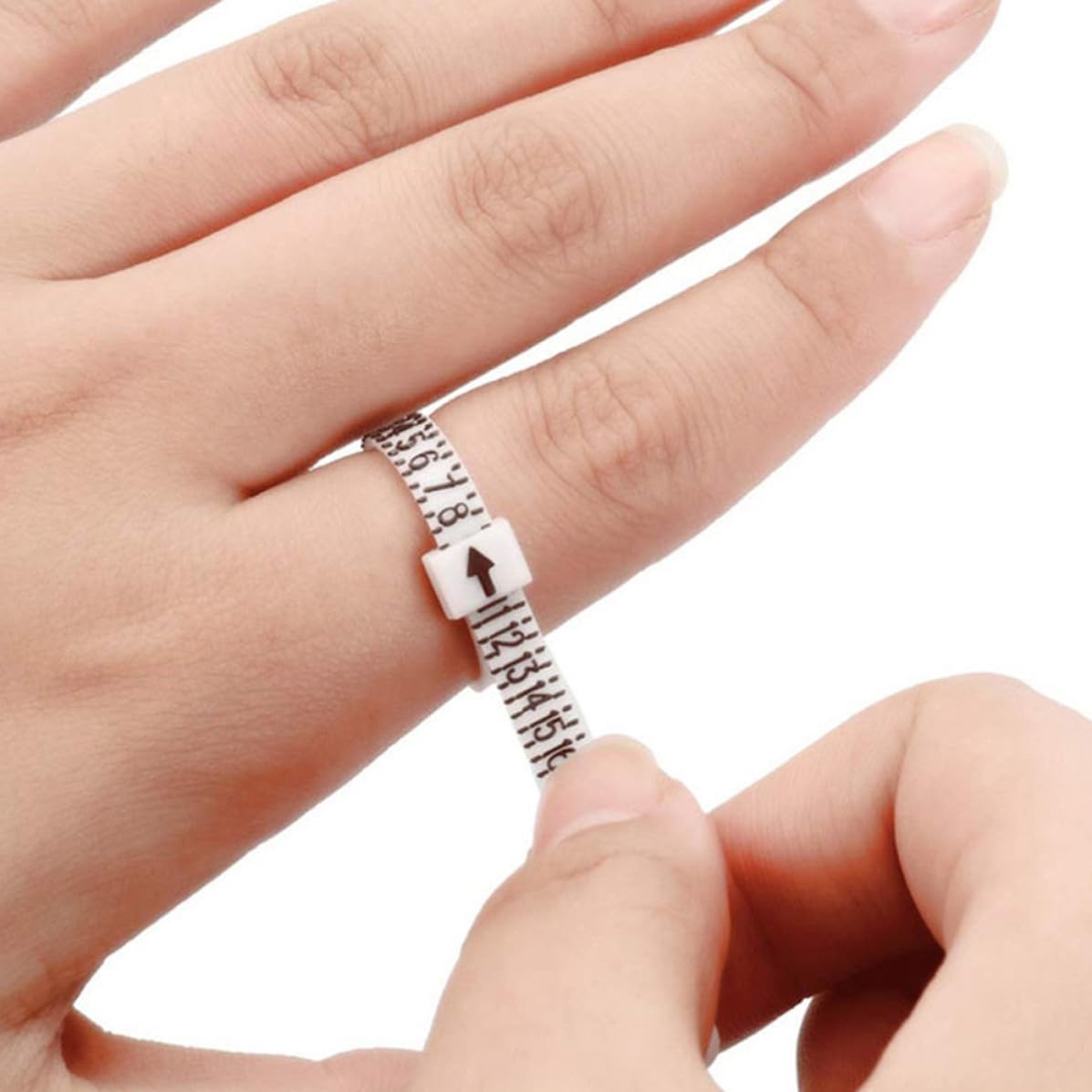 SAFIGLE 6pcs White Plastic US Ring Gauge Sizer Measuring Tool for Finger Size Measurement Reusable Jewelry Measuring Tool for Accurate Ring Size Check