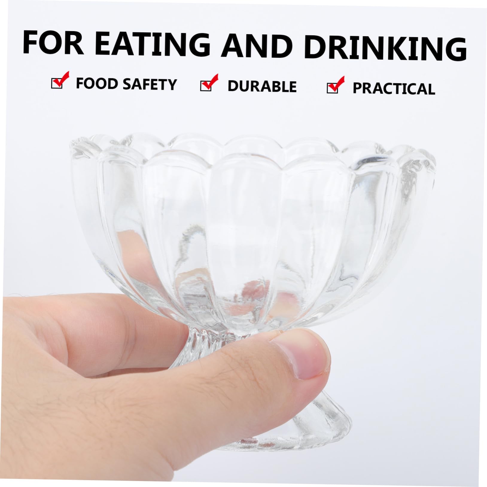 5piezas Tazón de Pudín de Helado Artesanal de Vidrio Transparente Tazón para Postre Vaso para Helado para Servir Postres y Bebidas Eventos o Fiestas