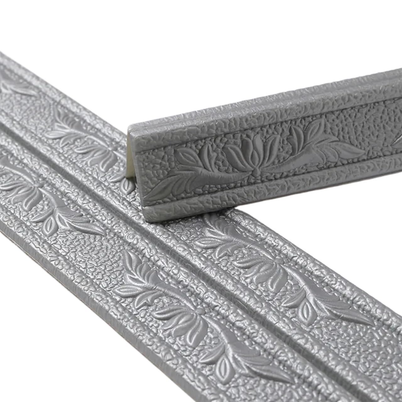 Rodapies 2 pegatinas de espuma con patrón 3D de 5 mm de grosor, autoadhesivas, impermeables, zócalo, esquina, línea de cintura, pegatina, línea de ajuste, rodapié, decoración del hogar DIY Para Cocina