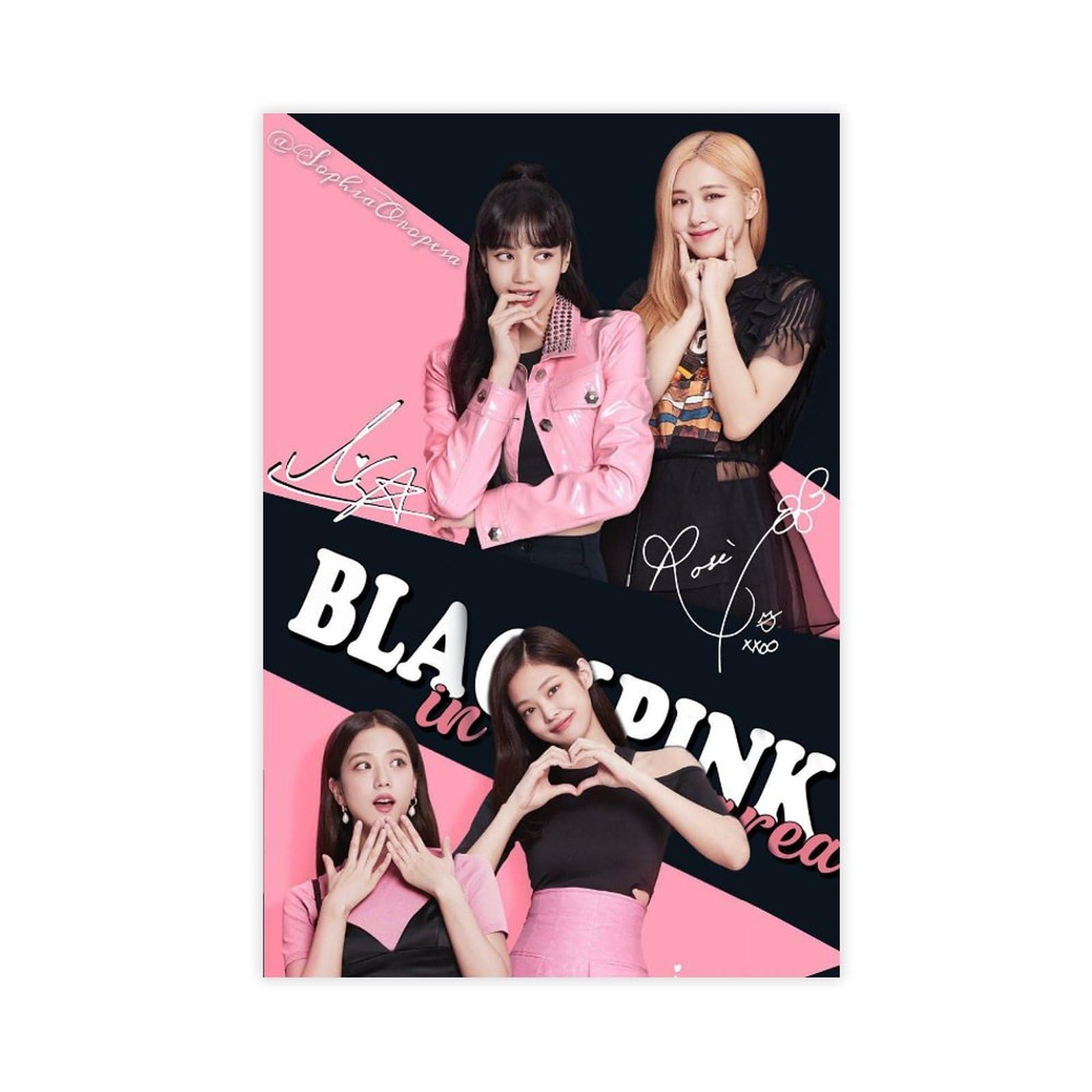 Poster Blackpink Rose Impression Toile 30x45 Cm - Décoration Chambre, Bureau, Cadeau Fan Kpop, Sans Cadre - 5