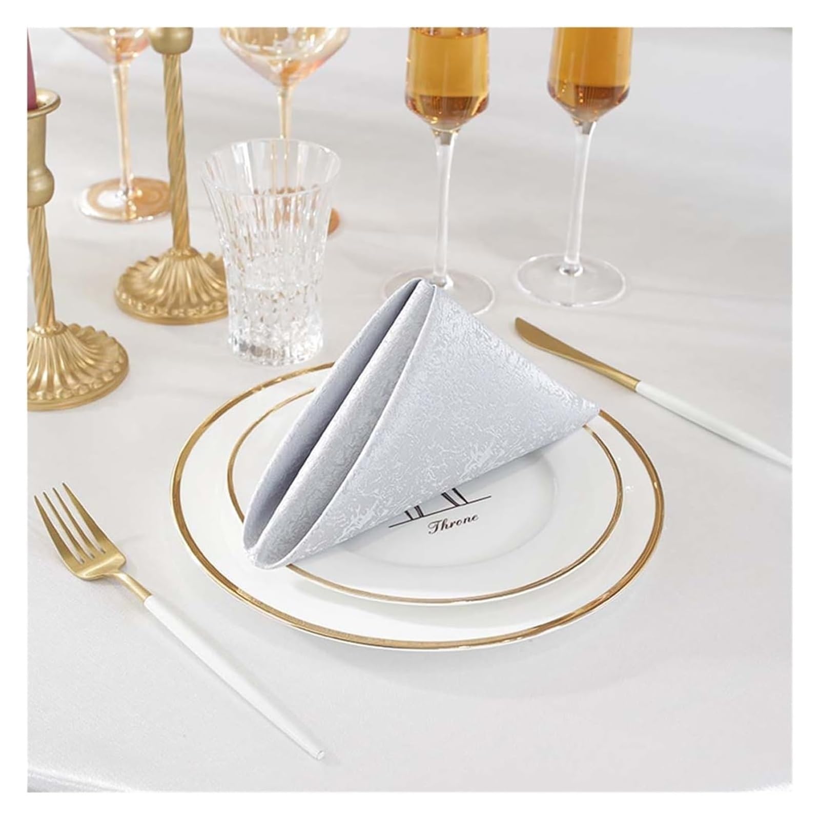 Cotton Table Napkins, Multicolor ester Jacquard 10-Pack 45x45cm Reusable Dinner Napkin(Type 37)