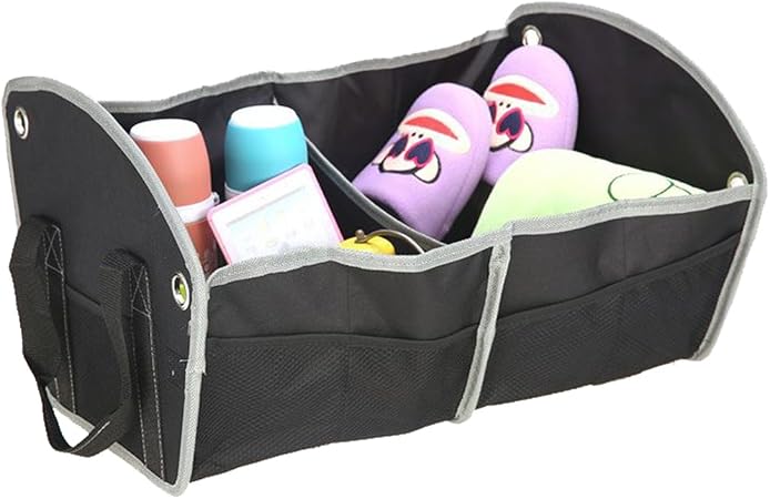 Amazon アクアランド Aqualand 車用収納ボックス 車 トランク 収納ボックス マルチボックス 折りたたみ 大容量 ポケット キャンプ 旅行 取っ手付き ブラック 収納 ホルダー 車 バイク