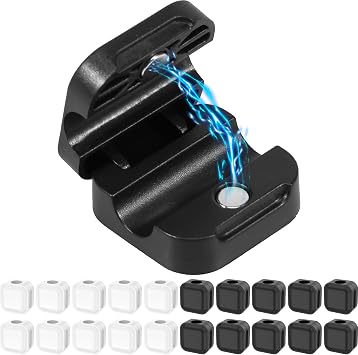 20PCS Magnetic Cord Organizer, Wire Holder Keeper Organizer for Phone Charger Cord [Smooth Adjustable], Strong Cable Wire Management for Home, Office, Car, Desk, Nightstand