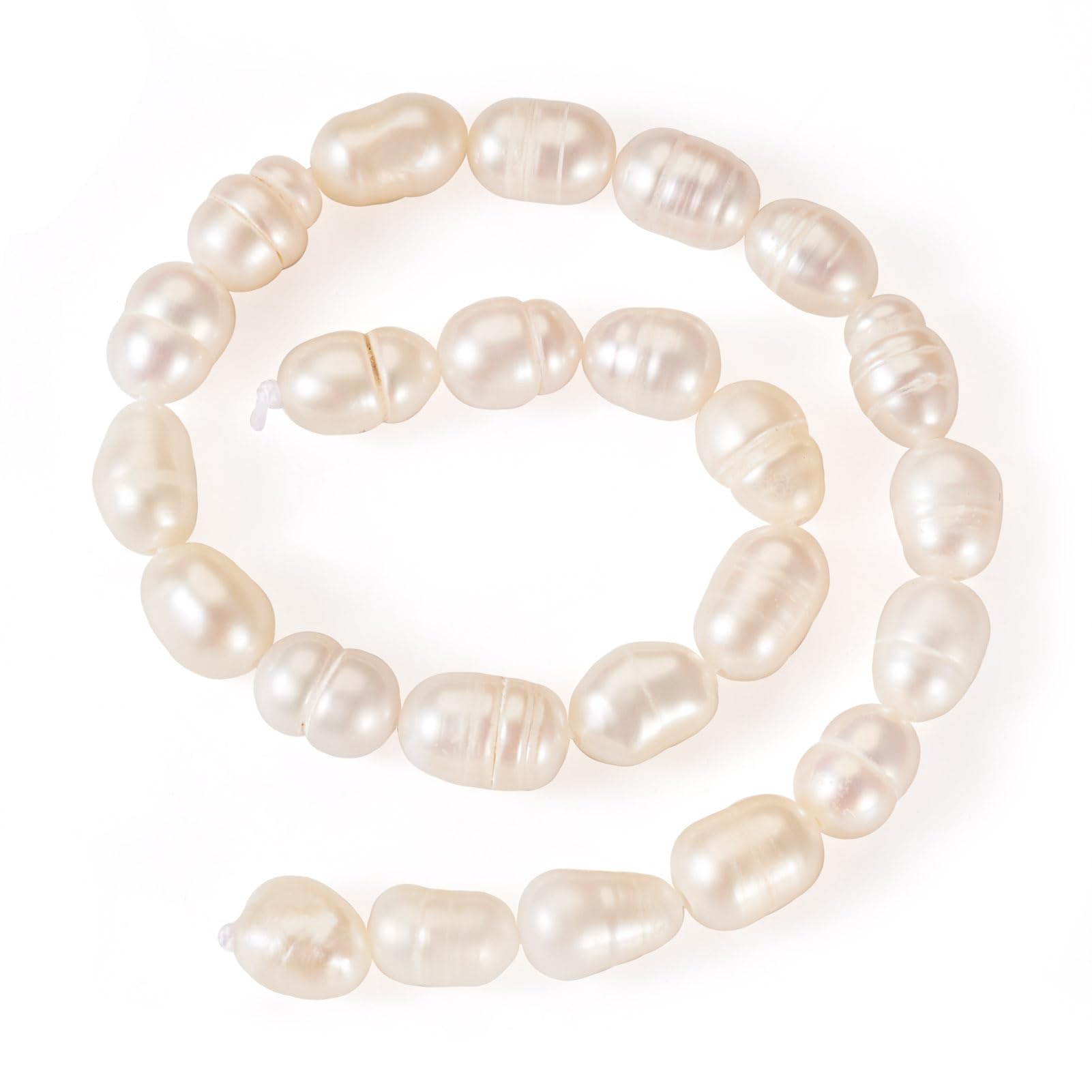 FASHEWELRY 1 Strand Natural Cultured Freshwater Pearl Beads Seashell Color Rice Shape Pearl Loose Beads for DIY Bracelets Necklaces Jewelry Making — image 1