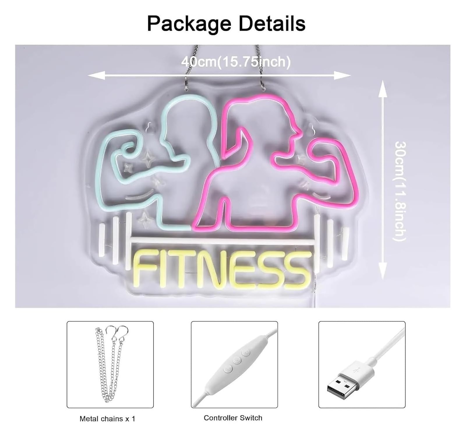 Decorazione luminosa al neon per insegna per palestra fitness per sport