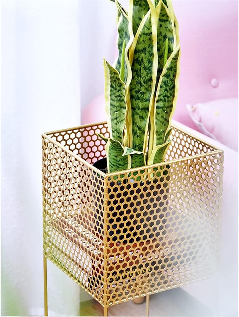 Wrought Iron Flower Stand Green Plant Metal Shelf Flower Floor Plant Stand Solid Four-legged