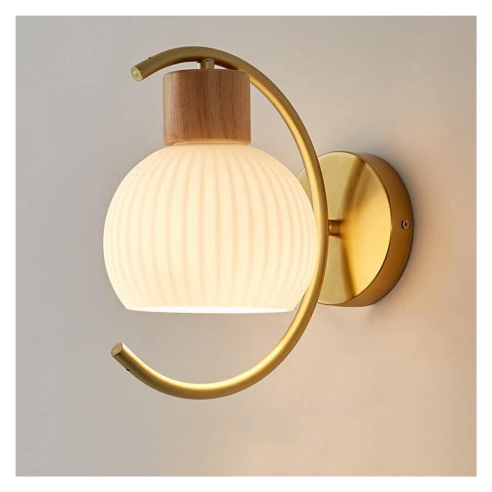 VDOQTLJT Wall Lamp with Striped Glass Lampshade Modern Indoor Decor Light Bedside Decoration Sconce Lamps sconces(S)