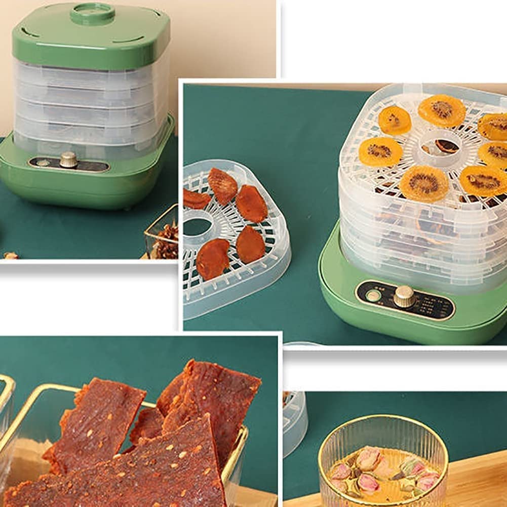 Disidratatore per alimenti a 5 vassoi, vassoi trasparenti da 9,45 pollici, controllo della temperatura regolabile, crea facilmente snack secchi per la famiglia, prepara frutta, carne essiccata,