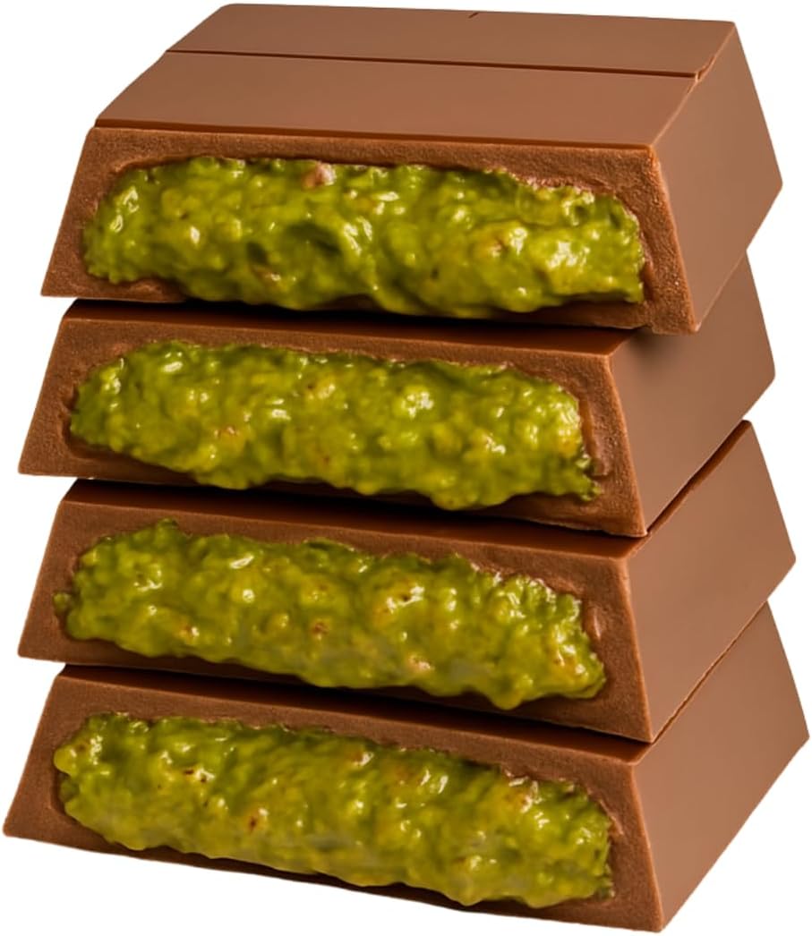 Gulluoglu Dubai Chocolate Kunafa Pistachio - (The Original), 3.4 oz - 95 gr (Pack of 1), daily fresh shipment, Ideal Gift for all Occasions, Gulluoglu Chocolate Kunafa, Dubai Chocolate Bar Pistaciho