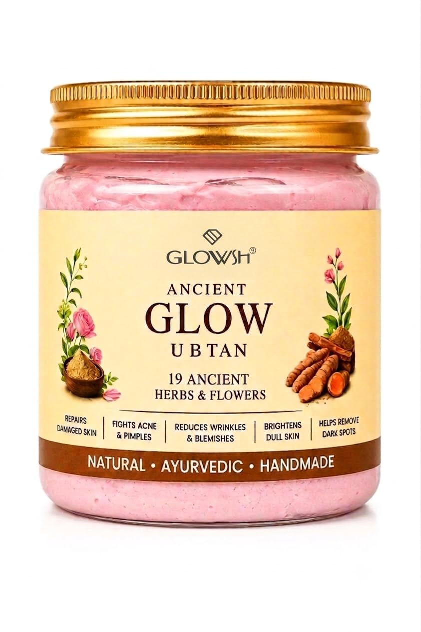 Ancient Glow Ubtan Face Mask | Ayurvedic Formula, Fights Acne & Dark Spots, All Skin Types, Paraben & Sulfate Free, Handmade Natural Mask-image-49